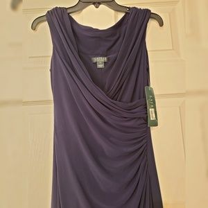 Navy floor length evening dress